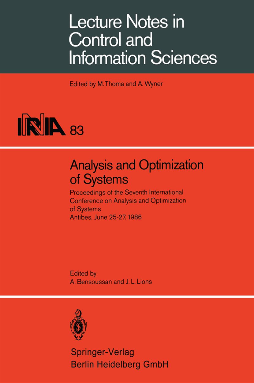 Analysis and Optimization of Systems