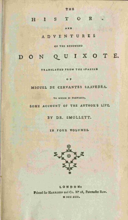 The history and adventures of the renowned Don Quixote cover