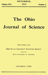 The Ohio Journal of Science, Vol. XVI, No. 1, November 1915 book cover
