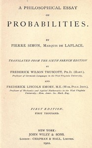 A Philosophical Essay on Probabilities book cover