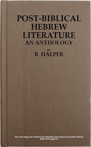Post-Biblical Hebrew Literature: An Anthology book cover
