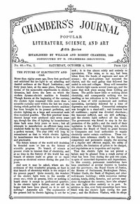 Chambers's Journal of Popular Literature, Science, and Art, Fifth Series, No. 40, Vol. I, October 4, 1884 book cover