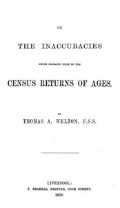On the inaccuracies which probably exist in the census returns of ages book cover