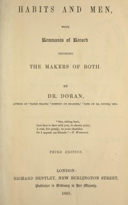 Habits and men, with remnants of record touching the makers of both book cover