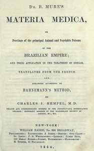 Dr. B. Mure's materia medica book cover
