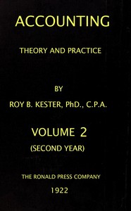 Accounting theory and practice, Volume 2 (of 3) book cover