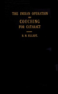 The Indian operation of couching for cataract book cover