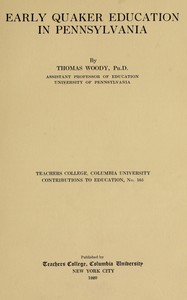 Early Quaker education in Pennsylvania book cover