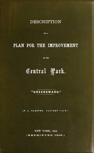 Description of a plan for the improvement of the Central Park book cover