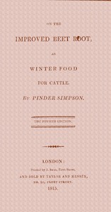 On the improved beet root, as winter food for cattle book cover