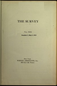 The Survey, Volume 30, Number 5, May 3, 1913 book cover