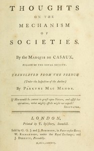 Thoughts on the mechanism of societies book cover