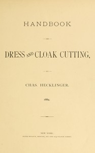 Handbook on dress and cloak cutting book cover