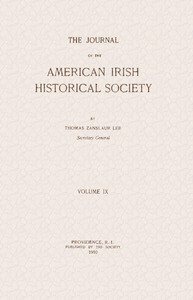 The journal of the American-Irish Historical Society, Vol. IX, 1910 book cover