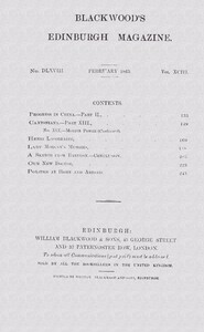 Blackwood's Edinburgh Magazine, Vol. 93, No. 568, February, 1863 book cover