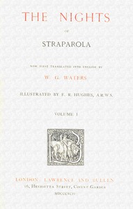 The nights of Straparola, volume 1 [of 2] book cover