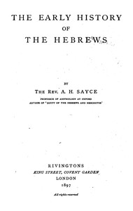 The early history of the Hebrews book cover