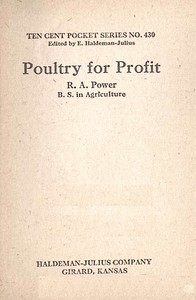 Poultry for profit book cover