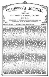 Chambers's Journal of Popular Literature, Science, and Art, fifth series, no. 149, vol. III, November 6, 1886 book cover