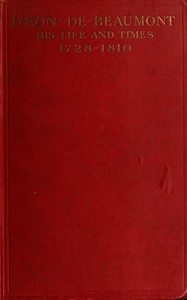 D'Eon de Beaumont, his life and times book cover