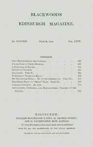 Blackwood's Edinburgh Magazine, Vol. 67, No. 413, March, 1850 book cover