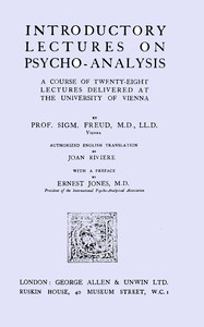 Introductory lectures on psycho-analysis book cover