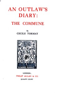 An outlaw's diary: the Commune book cover