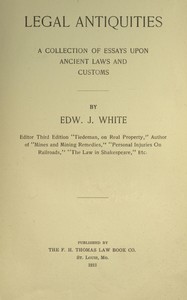 Legal antiquities book cover