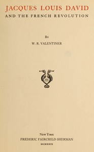 Jacques Louis David and the French Revolution book cover