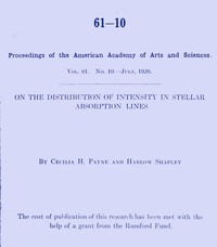 On the distribution of intensity in stellar absorption lines book cover