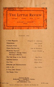 The Little Review, August 1916 (Vol. 3, No. 5) book cover