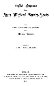 English fragments from Latin medieval service-books book cover
