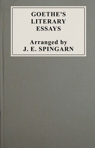 Goethe's literary essays book cover