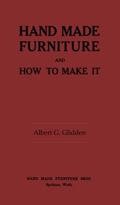 Hand made furniture and how to make it book cover