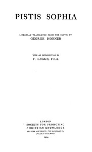 Pistis Sophia book cover
