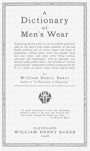 A dictionary of men's wear book cover