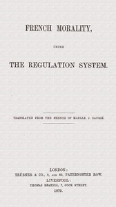 French morality, under the regulation system book cover