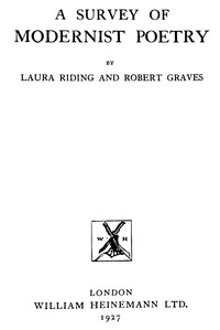 A survey of modernist poetry book cover