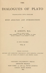 The dialogues of Plato in five volumes, Vol. 2 (of 5) book cover