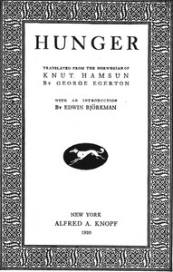 Hunger book cover