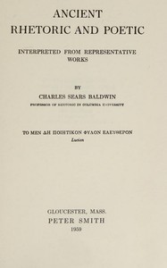 Ancient rhetoric and poetic book cover