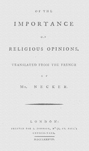 Of the importance of religious opinions book cover