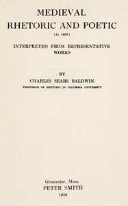 Medieval rhetoric and poetic to 1400 book cover