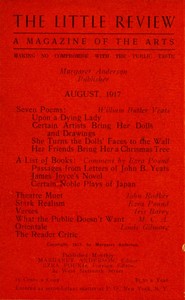 The Little Review, August 1917 (Vol. 4, No. 4) book cover