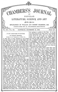 Chambers's Journal of Popular Literature, Science, and Art, fifth series, no. 155, vol. III, December 18, 1886 book cover