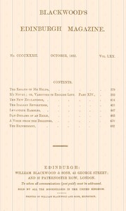 Blackwood's Edinburgh Magazine, Vol. 70, No. 432, October, 1851 book cover