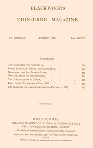 Blackwood's Edinburgh Magazine, Vol. 74, No. 454, August, 1853 book cover