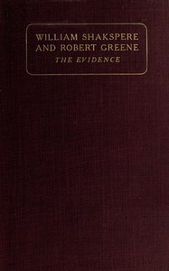 William Shakspere and Robert Greene book cover